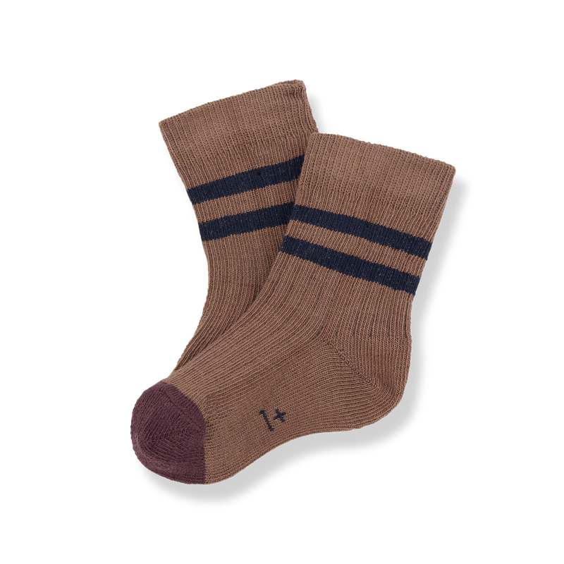 SOREN ribbed plain socks - castagna