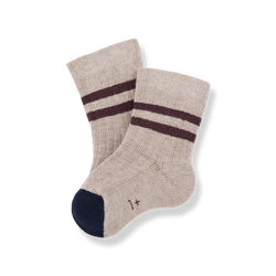 SOREN ribbed plain socks - tortora