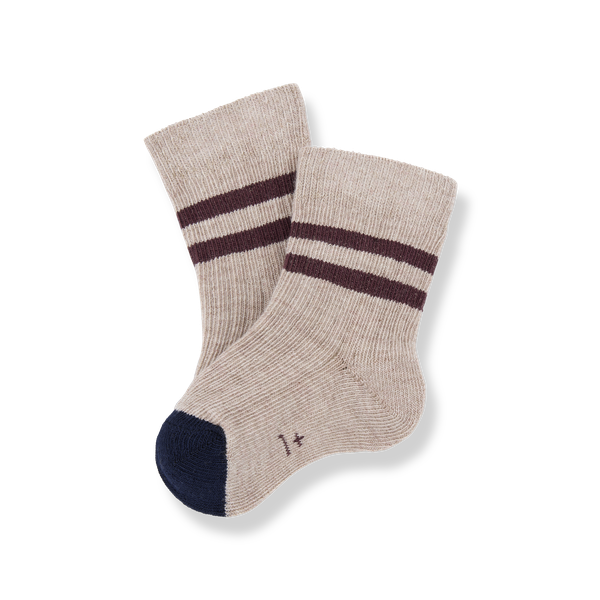SOREN ribbed plain socks - tortora