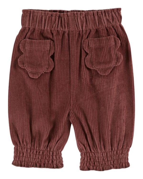 FLOWERS POCKETS BABY TROUSERS AC213 - VIOLINE