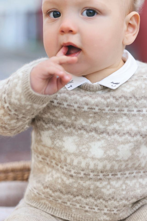 PREMIER TROUSSEAU GARCON COMBILONGUE2 - Greige chiné (CB32040)