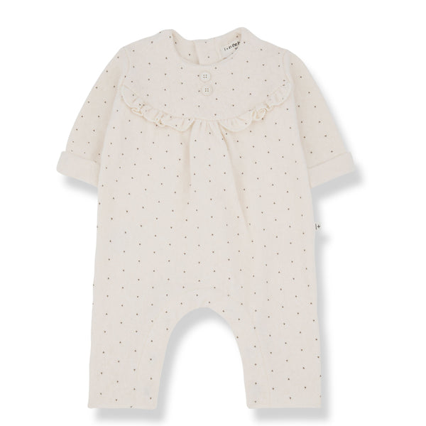 MARGOT SOFT PRINTED FLEECE jumpsuit - ecru