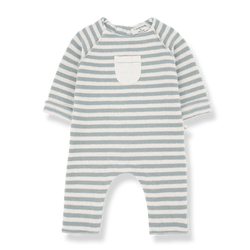 SACHA SOFT STRIPED FLEECE jumpsuit - nuvola (light blue)