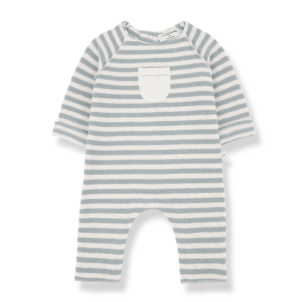 SACHA SOFT STRIPED FLEECE jumpsuit - nuvola (light blue)