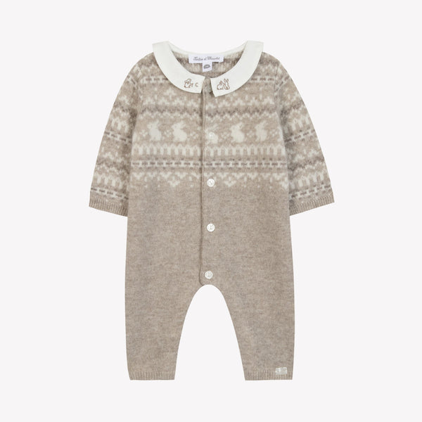 PREMIER TROUSSEAU GARCON COMBILONGUE2 - Greige chiné (CB32040)