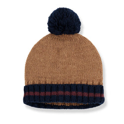BRIAN KNITWEAR college beanie - castagna