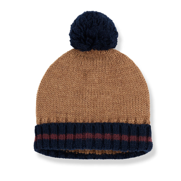 BRIAN KNITWEAR college beanie - castagna