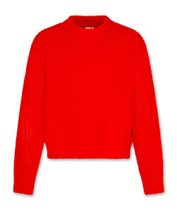 carla c-neck plain - fluo red