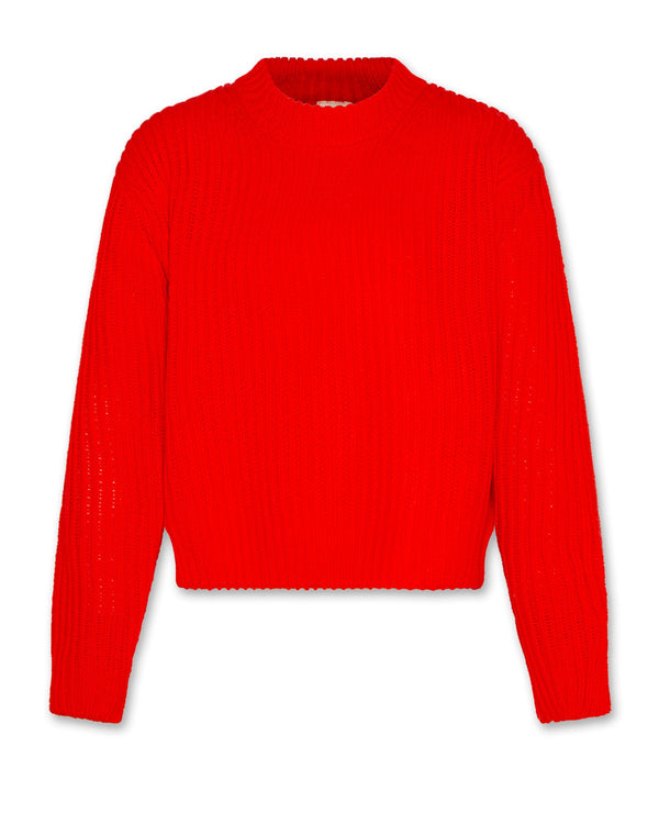 carla c-neck plain - fluo red