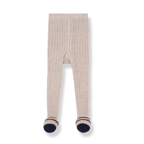 SALLY ribbed plain tights - tortora