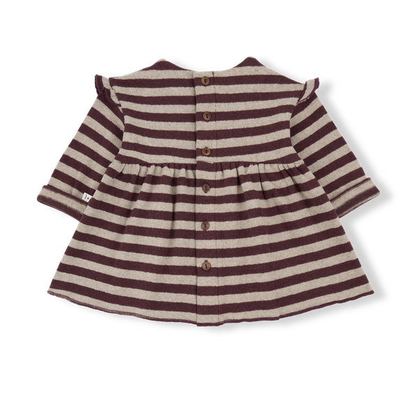 THEA SOFT MEDIUM STRIPE FLEECE dress - melanzana