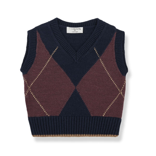 JOHANNES KNITWEAR argyle vest - dark-blue