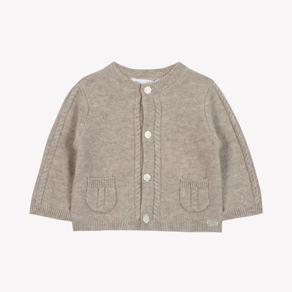 PREMIER TROUSSEAU GARCON CARDIGAN2 - Greige chiné  (CB18010)