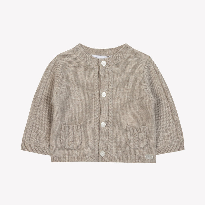 PREMIER TROUSSEAU GARCON CARDIGAN2 - Greige chiné  (CB18010)