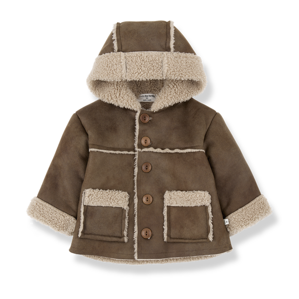 JOHAN FAUX FUR hooded jacket - brown