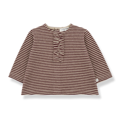 ULLA STRIPED JERSEY girly t-shirt - melanzana