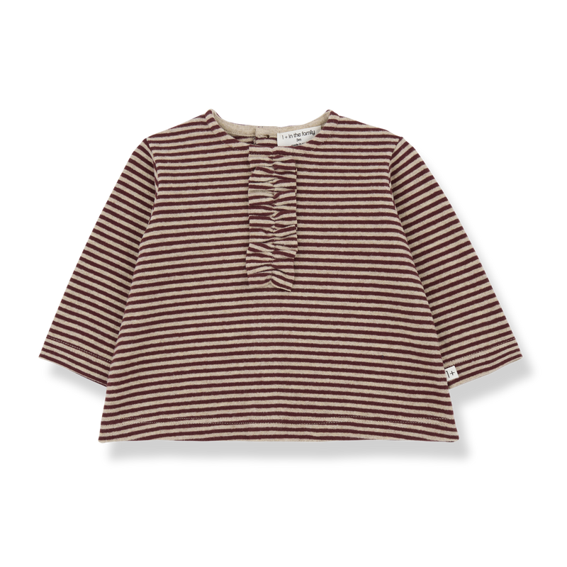 ULLA STRIPED JERSEY girly t-shirt - melanzana