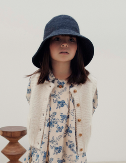 SLEEVELESS CARDIGAN AC300 - ECRU