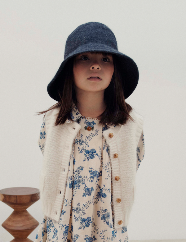 SLEEVELESS CARDIGAN AC300 - ECRU