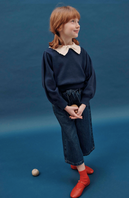 PIERROT COLLAR PULLOVER AC127 - MARINE