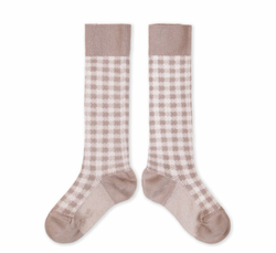 2750 Claude - Chaussettes hautes Vichy - 331 Vieux Rose