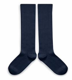 2950 La Haute - Ribbed Knee-high Socks - 044 Nuit Etoilée