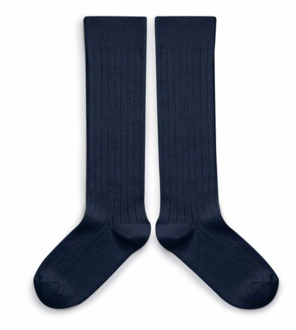 2950 La Haute - Ribbed Knee-high Socks - 044 Nuit Etoilée