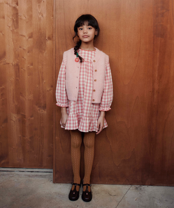 GINGHAM GAUZE DRESS AC074 - GINGHAM