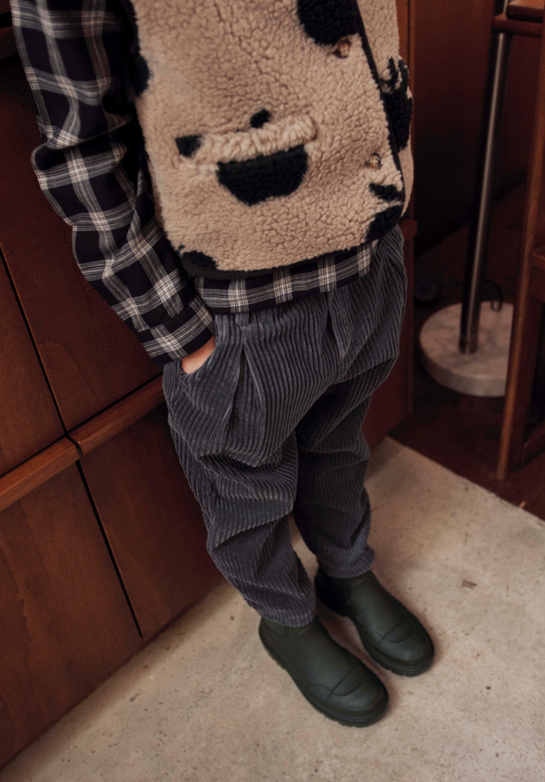 CORDUROY TROUSERS AC031 - CARBONE