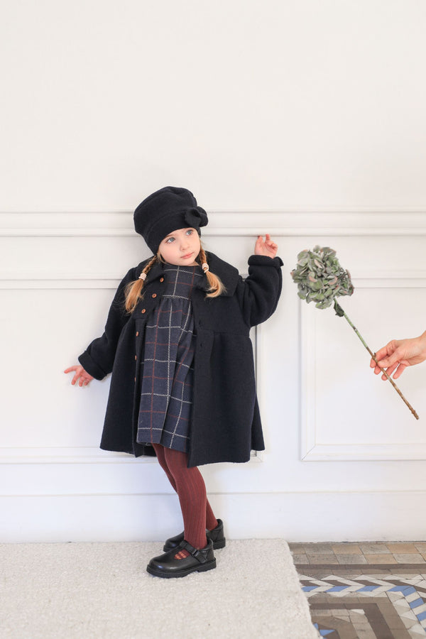 ANNE RECYCLED WOOL coat - dark-blue