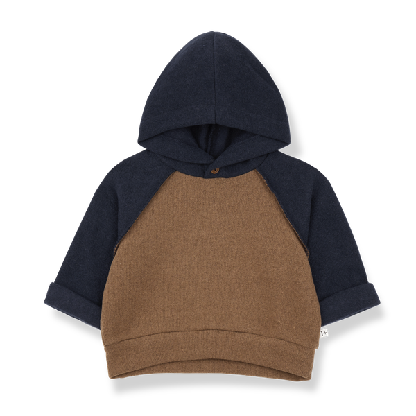 HAKON SOFT PLAIN FLEECE hooded sweater - castagna