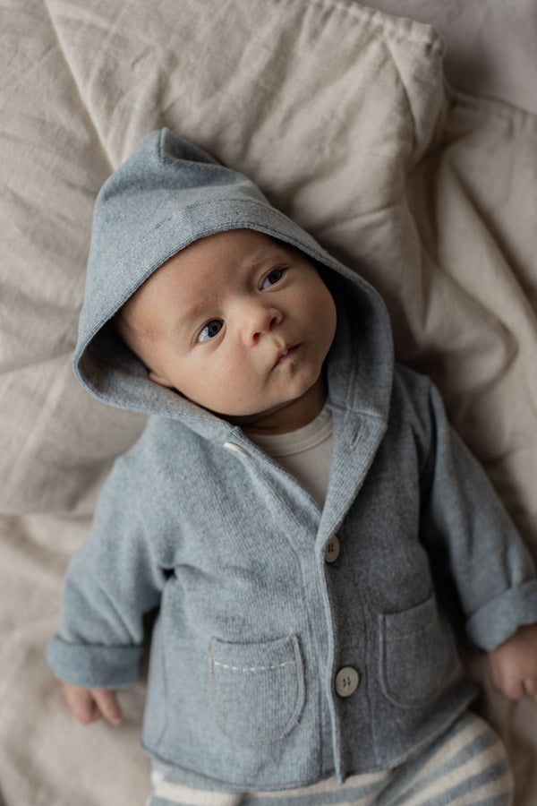 FRED SOFT PLAIN FLEECE hooded jacket - nuvola (light blue)