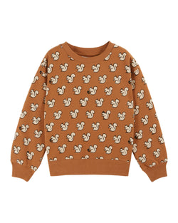 SQUIREL ALL OVER PRINTED SWEATSHIRT AC101 - PECAN