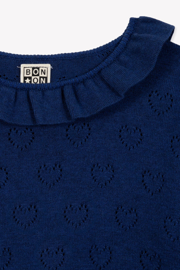 MILOU Hearts Sweater - BLEU BRUT BB17042