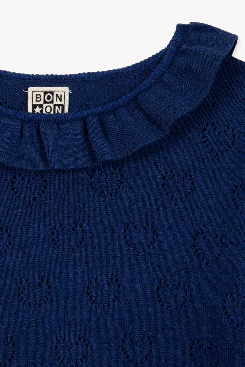 MILOU Hearts Sweater - BLEU BRUT BB17042