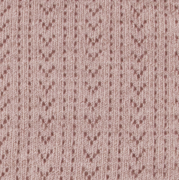 5553 Adèle - Pointelle Merino Wool Knee-high Socks - 331 Vieux Rose