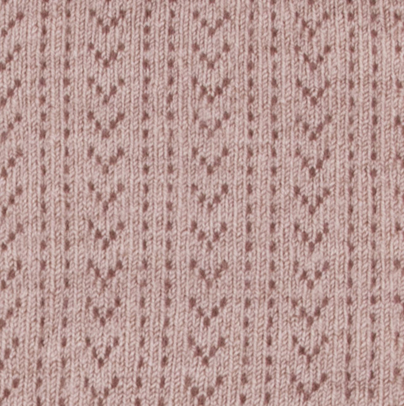 5553 Adèle - Pointelle Merino Wool Knee-high Socks - 331 Vieux Rose