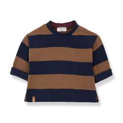 KNUT SOFT WIDE STRIPE FLEECE sweater - castagna