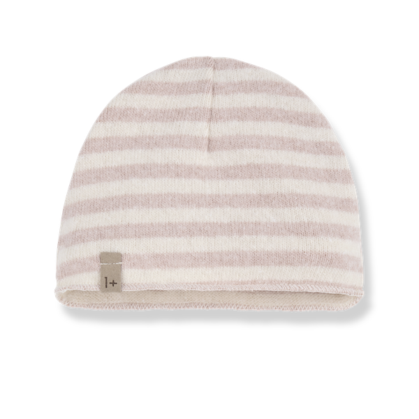 HONORE SOFT STRIPED FLEECE beanie - nude (light pink)