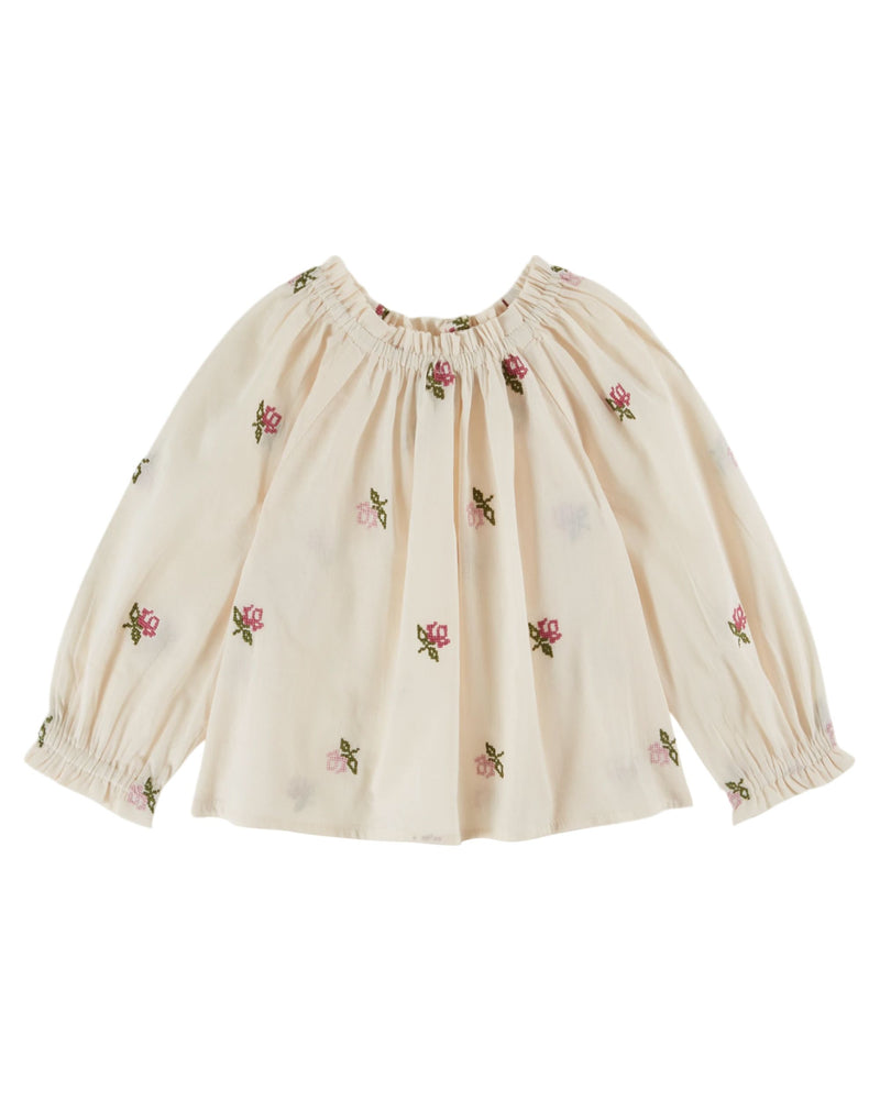 EMBROIDERED BLOUSE AC053 - CREME
