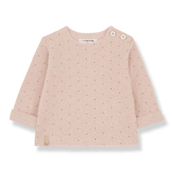 JUTTA SOFT PRINTED FLEECE l.sleeve t-shirt - nude (light pink)