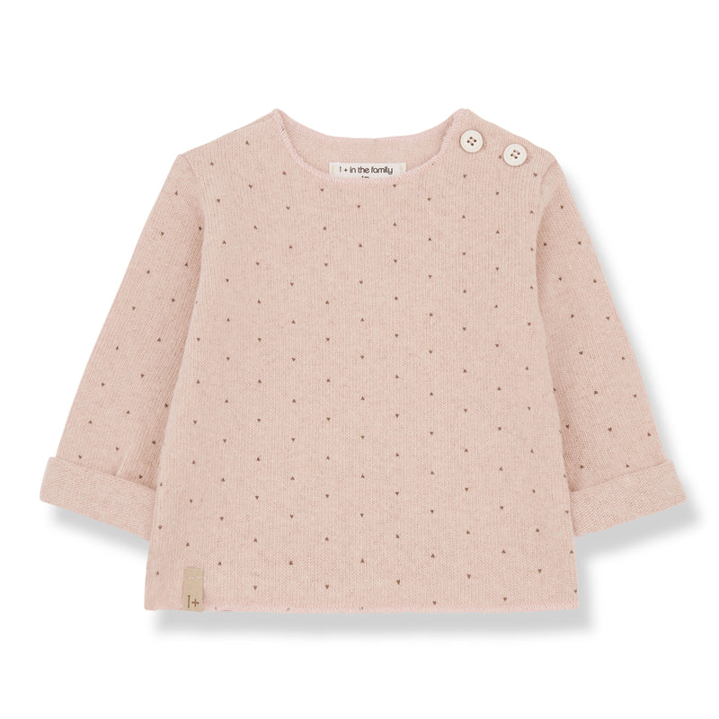 JUTTA SOFT PRINTED FLEECE l.sleeve t-shirt - nude (light pink)