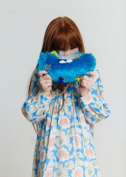 YDA GIRLS DRESS WITH WHITE COLLAR - HENRI BLEU