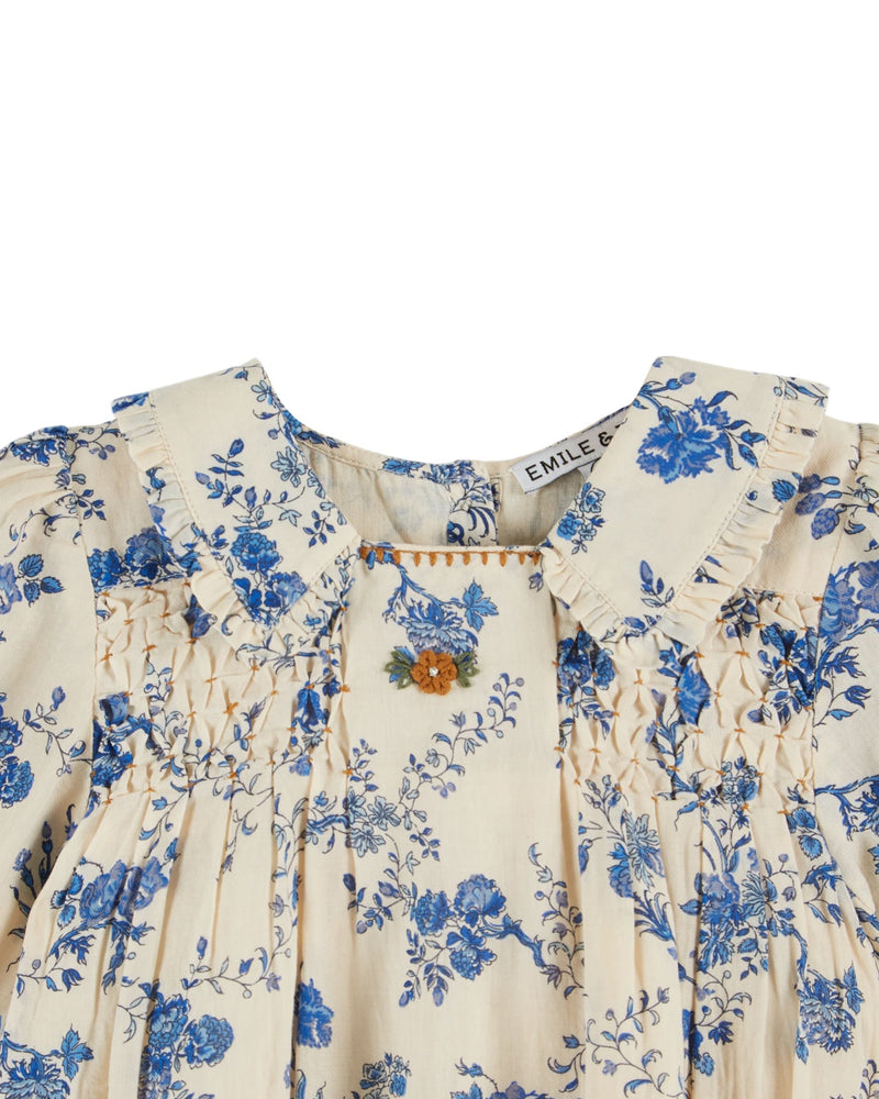 SMOCKED ORCHID BLEU DRESS AC071 - ORCHID BLEU