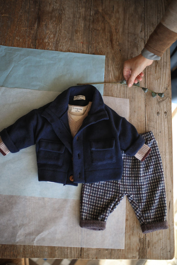 CHRISTIAN RECYCLED WOOL jacket - dark-blue