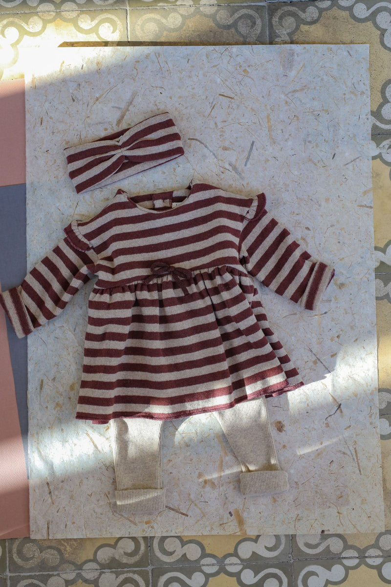 THEA SOFT MEDIUM STRIPE FLEECE dress - melanzana