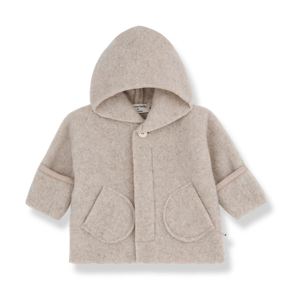 JANNICK RECYCLED WOOL hooded jacket - beige