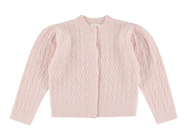 YNGRID GIRLS CARDIGAN - YAK ROSE