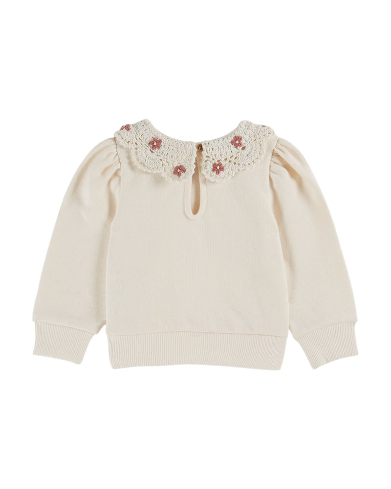 CROCHET COLLAR SWEATSHIRT AC001 - CREME