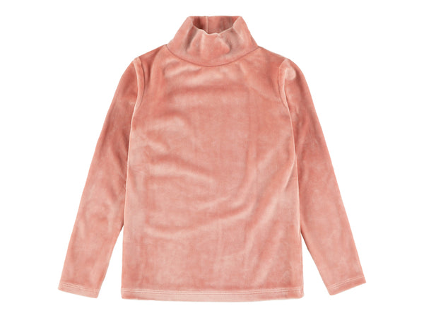 YVY GIRLS VELOURS TURTLENECK - BEY ROSE